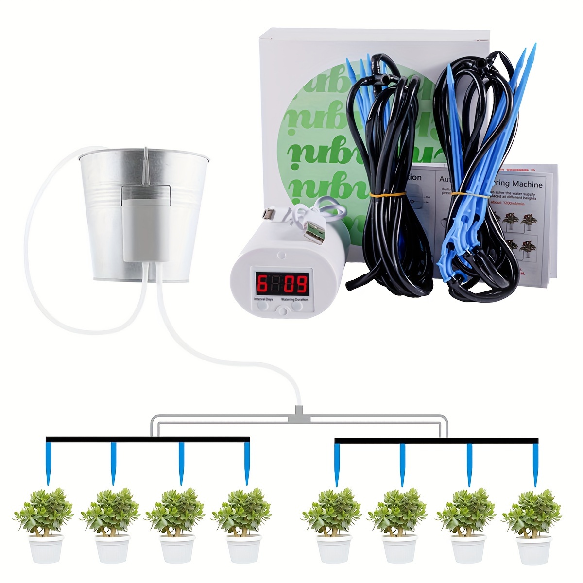 

Watering : 8- Sprinkler And Irrigation And Battery For