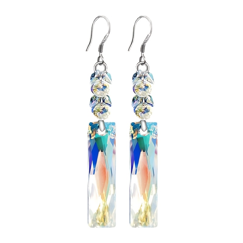 Shining Fashion Long Tassel Rectangle Pendant Earrings