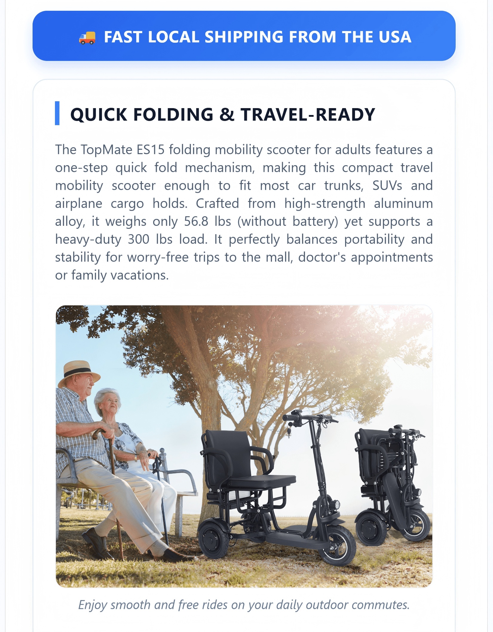 3 wheel electric scooter for seniors, 500w dual motor lightweight folding mobility trike, 300 lbs capacity, airline approved removable battery for travel Product details 0