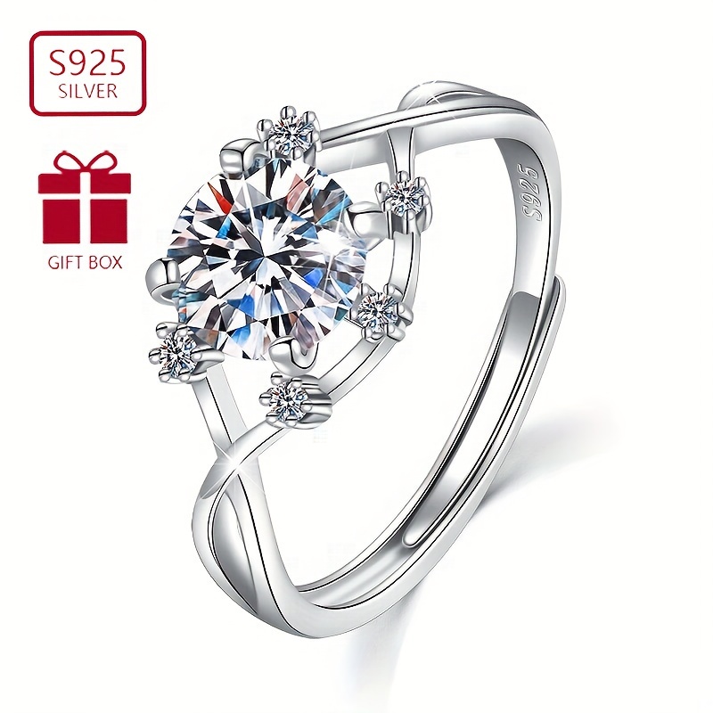 

Bague Reine de Glace en Argent Sterling 925 Élégante avec , Parfaite pour Mariage, Fiançailles et Cadeau de Demande en Mariage, 2.9g, Mode, Dames