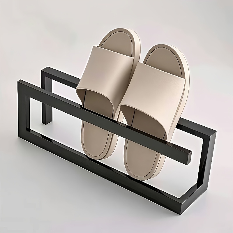E-shop 1 Stück Moderne Metall Freistehende Schuhregal, Doppelschichtiger Schuhorganizer für Eingangsbereich, Schlafzimmer, Wohnzimmer - Platzsparendes