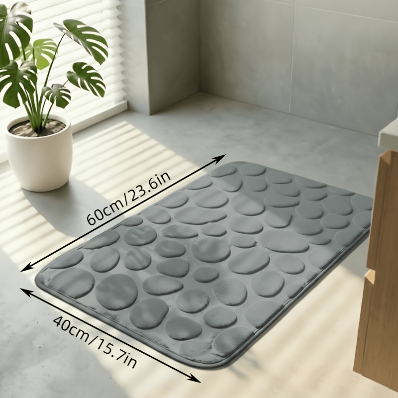TEMU 1pc/super Absorbent High-frequency Stone Embossed Bath Mat, Non-slip Indoor Floor Mat, And Comfortable Premium Bath Rug For Bathtub, Shower,