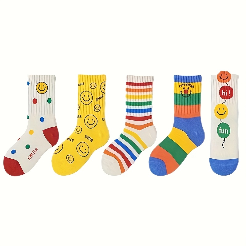 Image of Children's Socks 2025 Autumn Winter Color Mid-calf Socks Colorful Socks Polka Dot Boys And Girls Socks