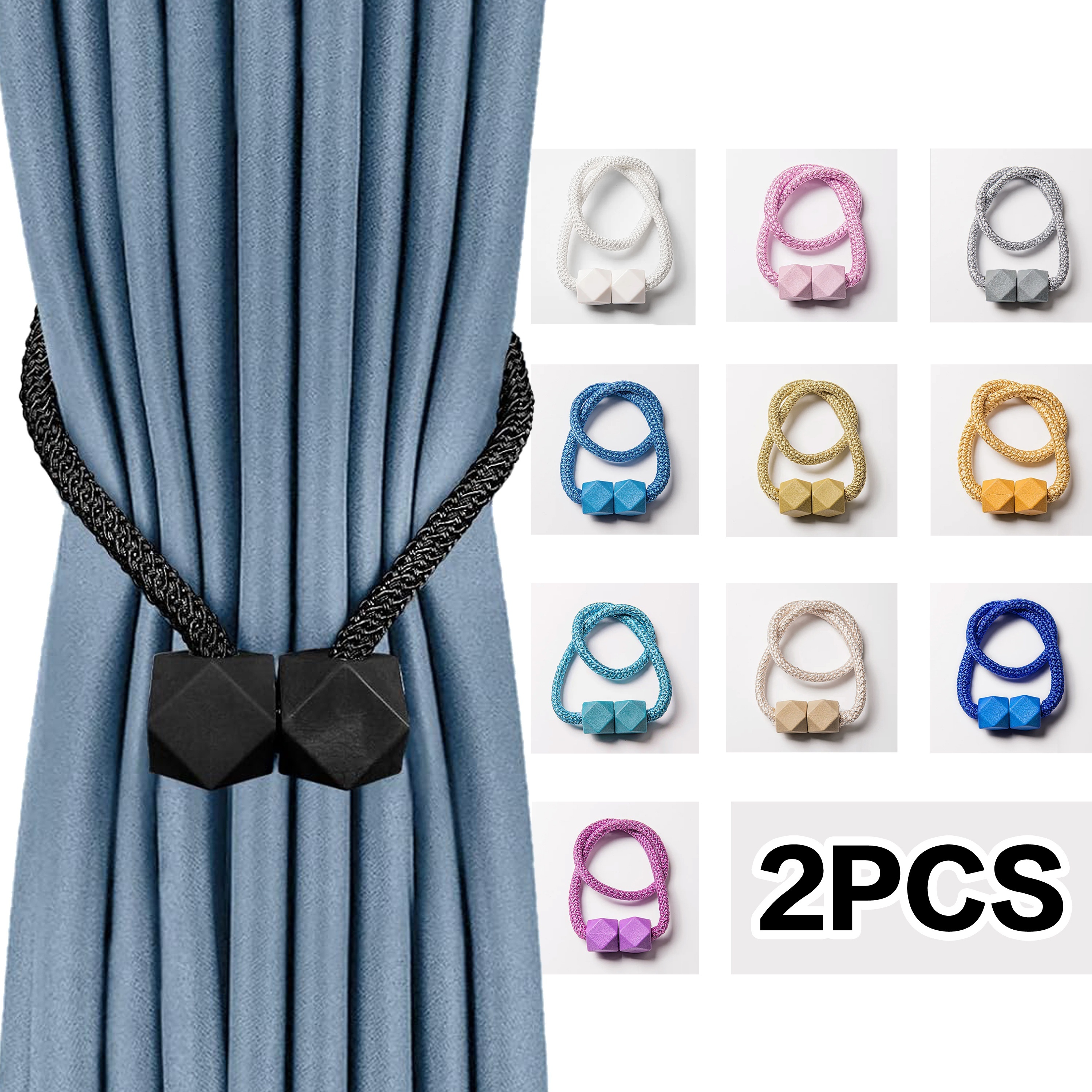 4pcs modern magnetic curtain tiebacks adjustable   for bedroom living room decor details 0