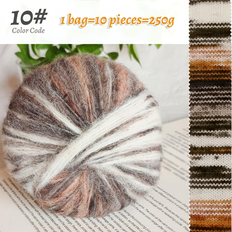 TEMU 250g 1 Large Bag Alpaca Yarn In Oil Painting Dye Style, Handmade Diy Material For Knitting Men's And Women's Sweaters, Scarves, Hats, Shawls,