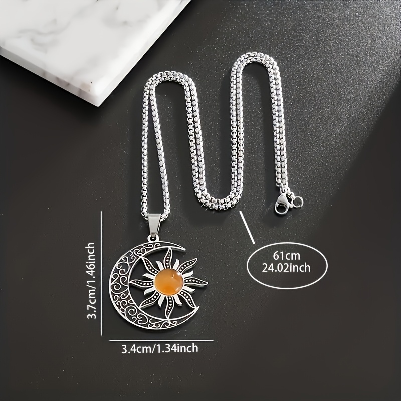 Women's Fashion Versatile Classic Moon Sun Pendant Necklace