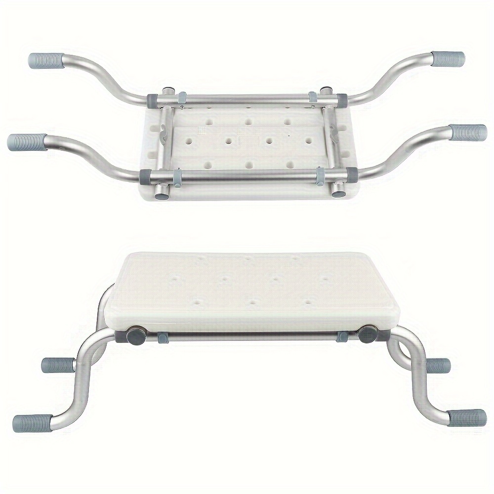 TEMU Bathtub Seat, Bathtub Shelf, Bathtub Table, Extendable Bathroom Stool (73-83 Cm) Shower Aids, Non-slip, Aluminum