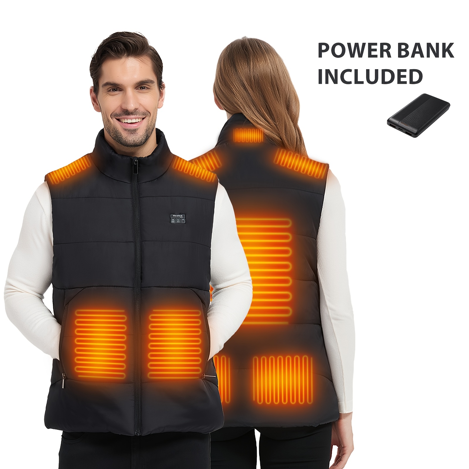 TEMU Heated Vest For Men Women With 10000mah Battery Pack Rechargeable Lightweight Heating Vest For Camping Hiking Running Skiing Winter Sports