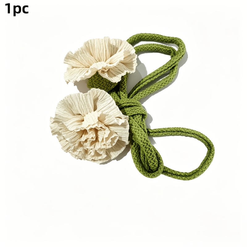 TEMU 1pc 2pcs Handmade Creative Flower Curtain Tieback Sheer Curtain Hook Ring Curtain Gathering Rope Ornament Small Accessory