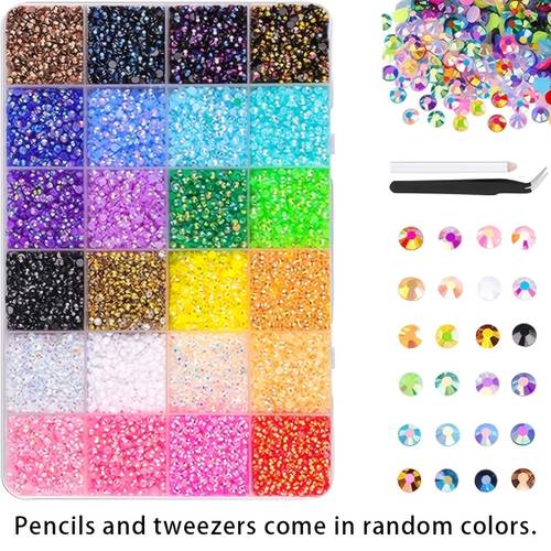 24pcs resin for nail art kit and ideal for diamond painting projects sparkling tool set nail art parties crafts handmade projects book embellishments and makeup styling womens gift