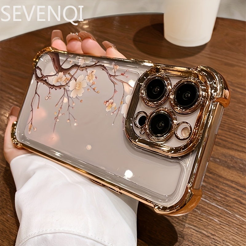 TEMU Coque de téléphone - Coque de téléphone antichoc avec motif floral, compatible avec les séries Iphone 17/17 Air/16/15/14/13/12/11 Pro