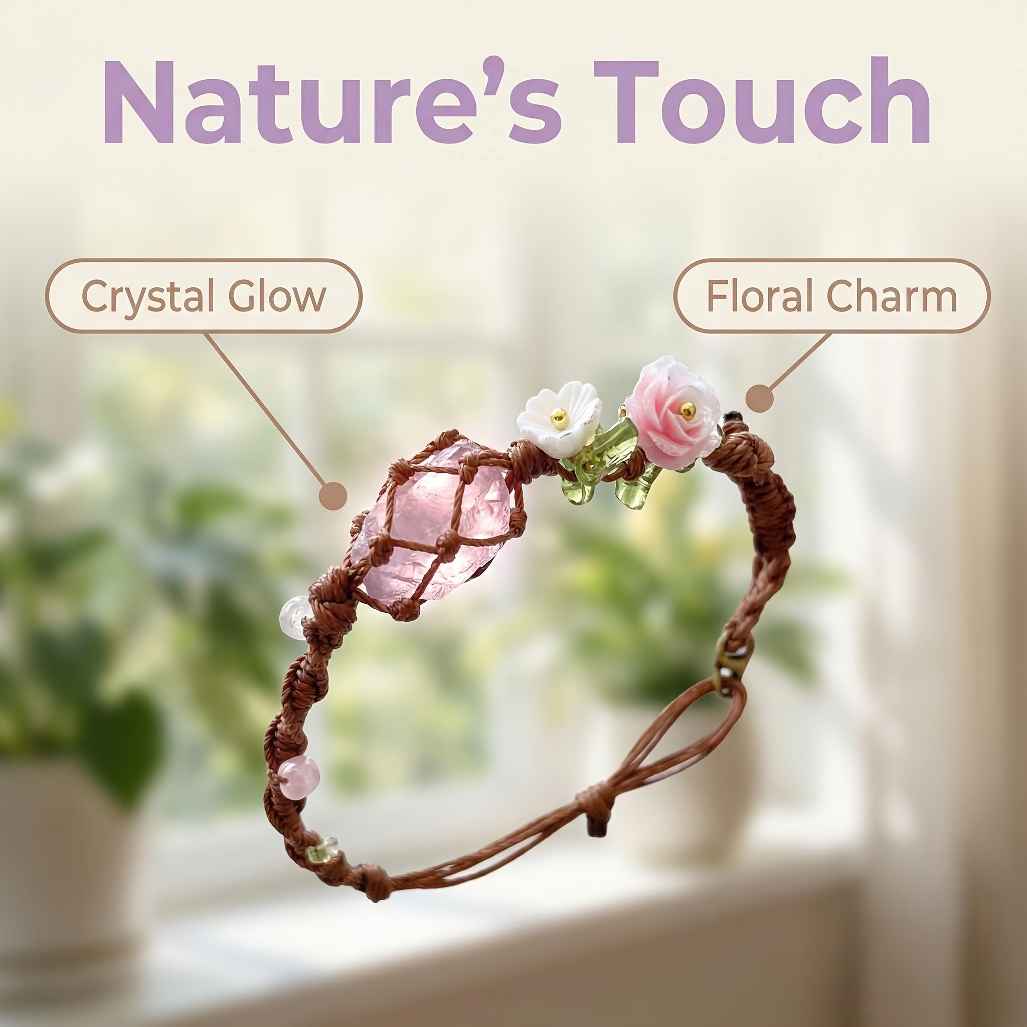 Vintage Amethyst Floral Crystal Bangle