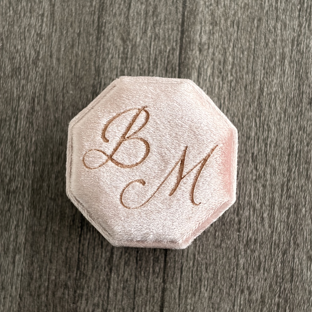 Customized Letter-Engraved Luxurious Octagonal Ring Box