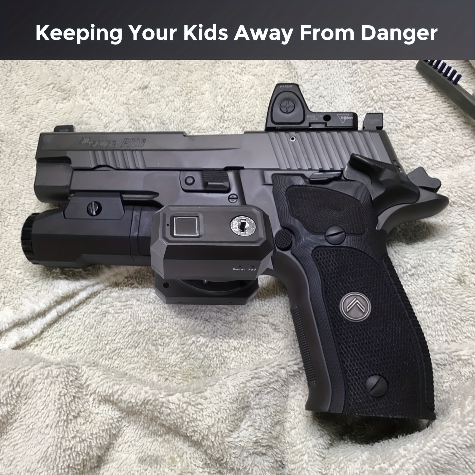 Fingerprint Trigger Lock Gun Locks Fit Handguns Rifles 360° Temu