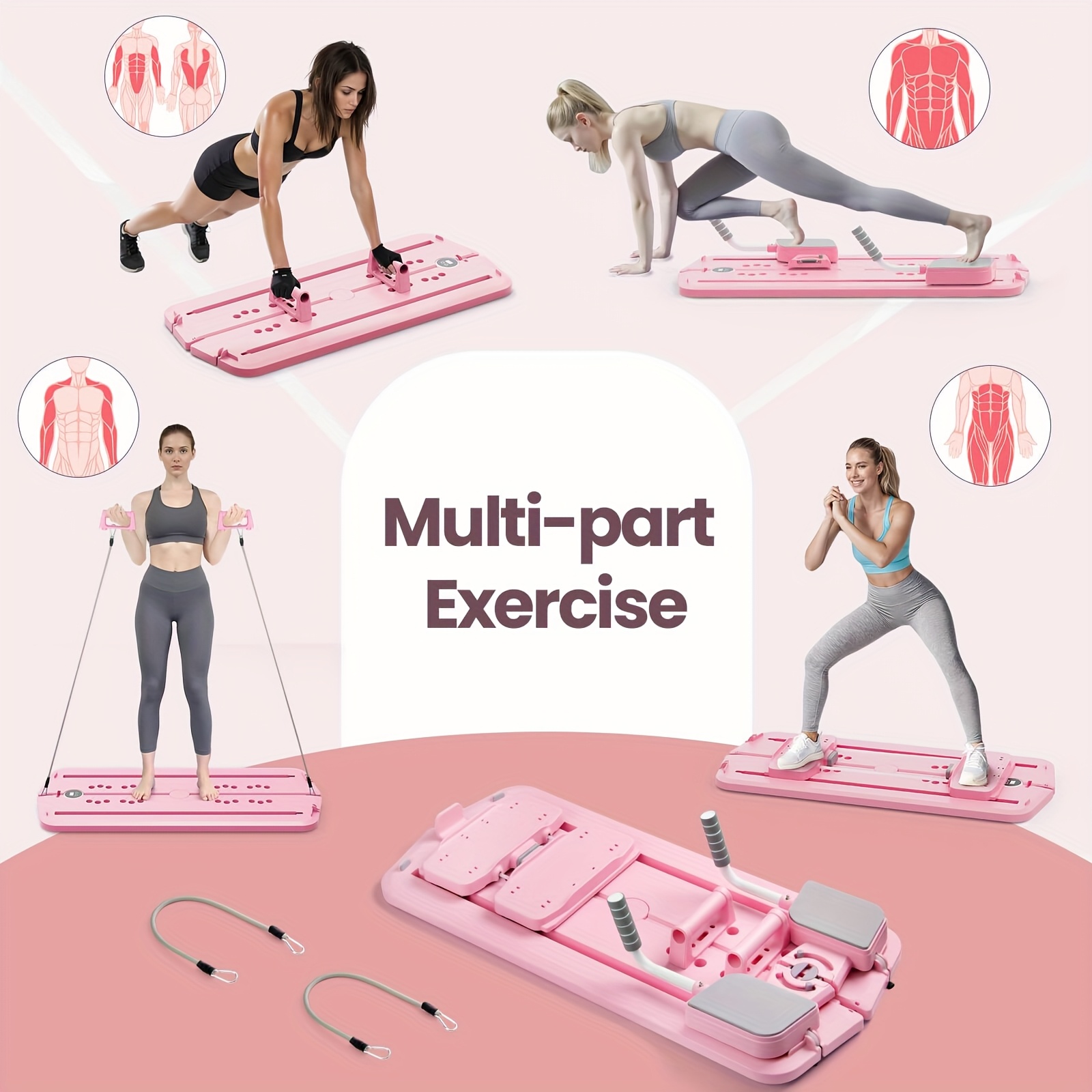 Toptoo Pilates Reformer Board - Faltbares Home Workout Set