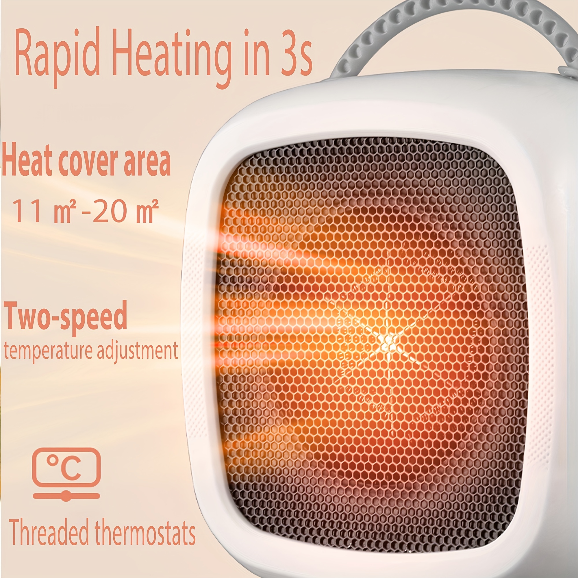 TEMU Household Portable Air Heater, Fast Heating, Energy Saving And Portable Heater. Safe And