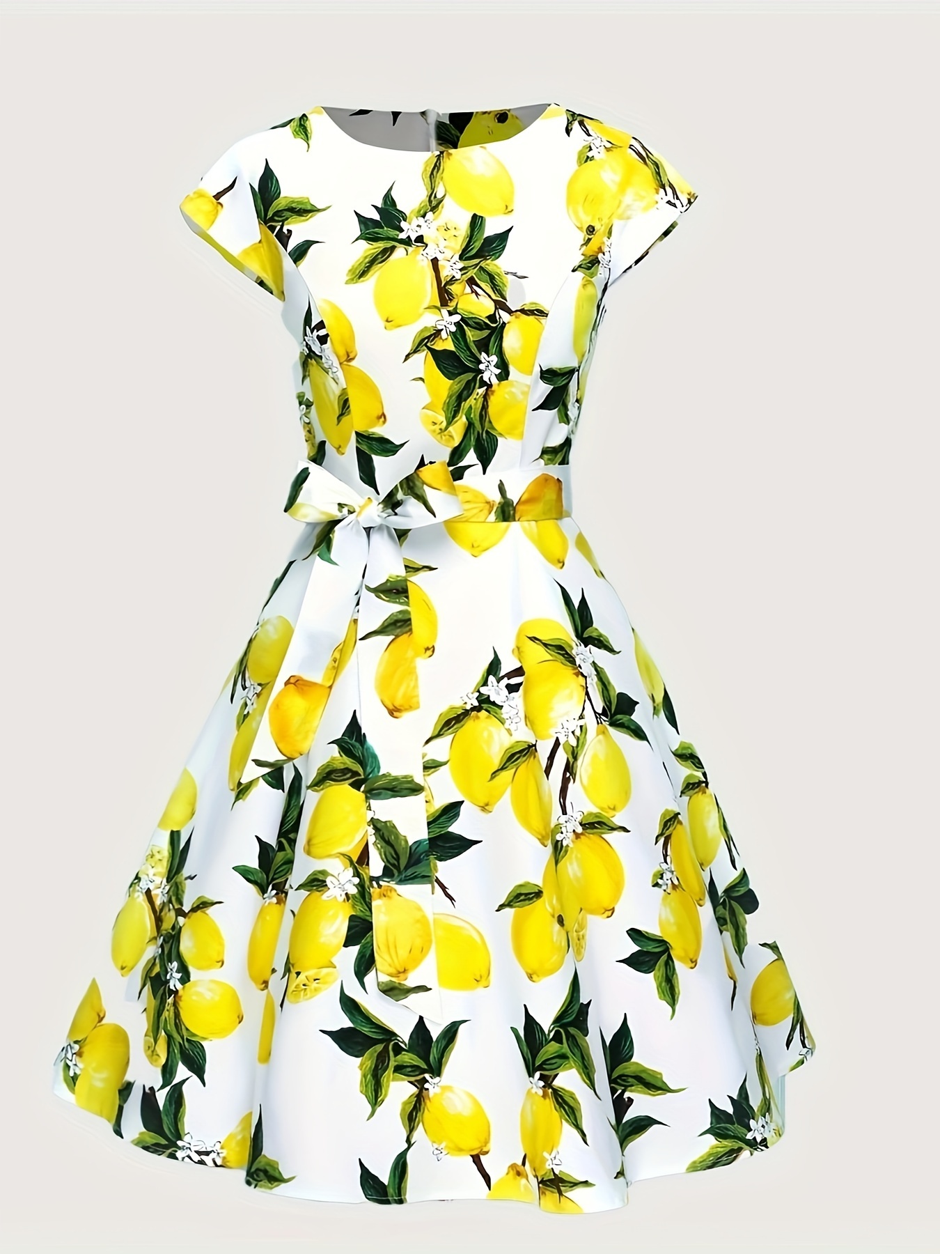 Ida Dress in Cirrus Print Lemon