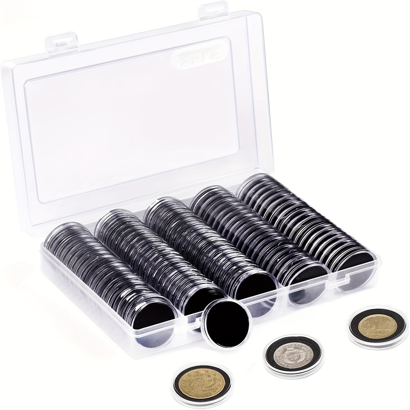 

101pcs Black Inner Cushion, 5 Sizes Of Commemorative Coin Protection Box, Coin Collection And Storage Box