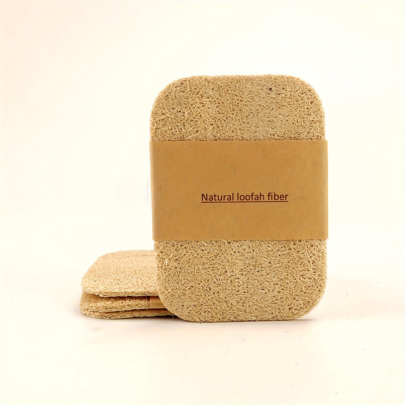 

6 And Non Greasy Natural Loofah Sponge And Non Scratch Scrubbing Pads, Suitable For Bowls, Pans, And Cookware, Ideal For Kitchen, Bathroom, And Outdoor Cleaning Tools