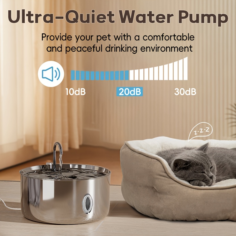 Practical 236oz/7L/1, 8gal Stainless Steel Dog Water Fountain, Automatic Pet Fountain Cat Water Dispenser With Replacement Filters For Cats, Dogs, Multiple Pets, USB Powered Dog Water Fountain With Water Level Window, (FT007 Model), Without Battery 2 Practical 236oz/7L/1, 8gal Stainless Steel Dog Water Fountain, Automatic Pet Fountain Cat Water Dispenser With Replacement Filters For Cats, Dogs, Multiple Pets, USB Powered Dog Water Fountain With Water Level Window, (FT007 Model), Without Battery - Image 2