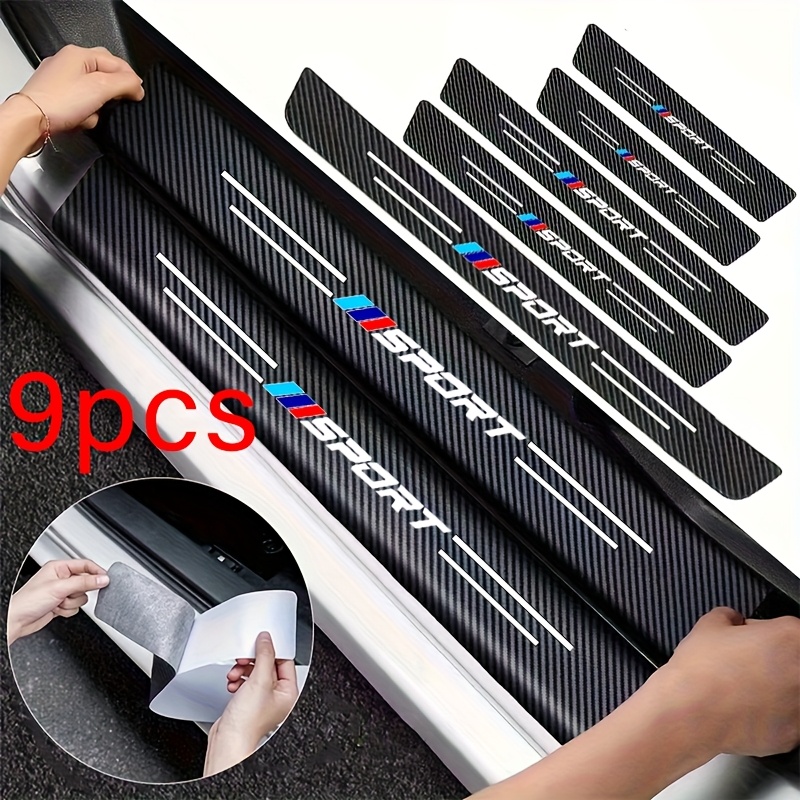 

9-pack Universal Car Door Protectors, Pvc Anti-scratch Welcome Pedal Stickers, Sporty Design, , Material, Vehicle Strips