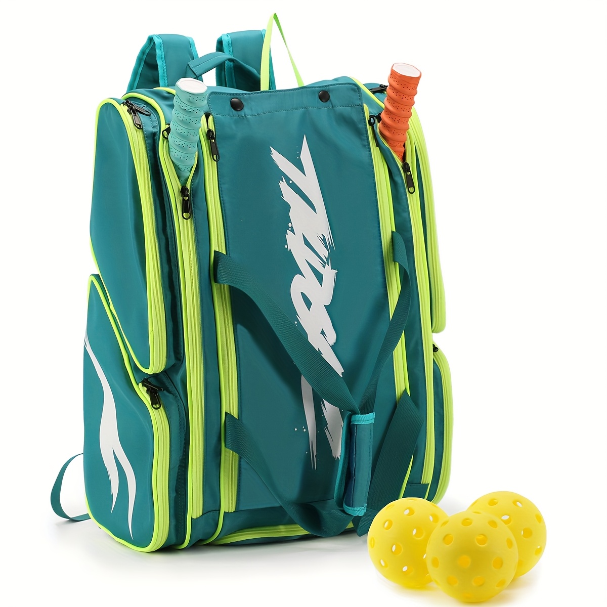 item picture backpack for   rackets and pickleball paddles featuring a     protective compartment for rackets a large pickleball bag with a fence hook and a section for shoes