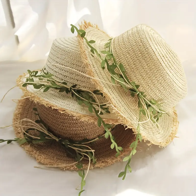 Women's Straw Hat Twine Bow Summer Sun Hat Beach Shade Hat - Temu