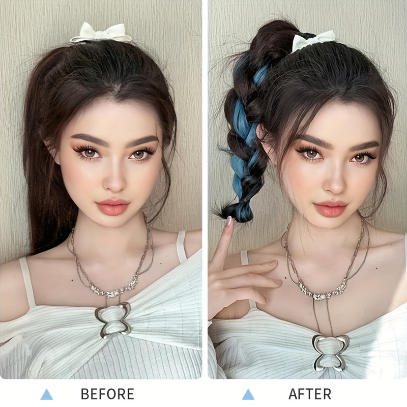   womens self winding synthetic hair ponytail extensions with curly wave volume elegant updo bun with flower bud clip multi color options for   hair no tools needed stylish hair upgrade   application details 2
