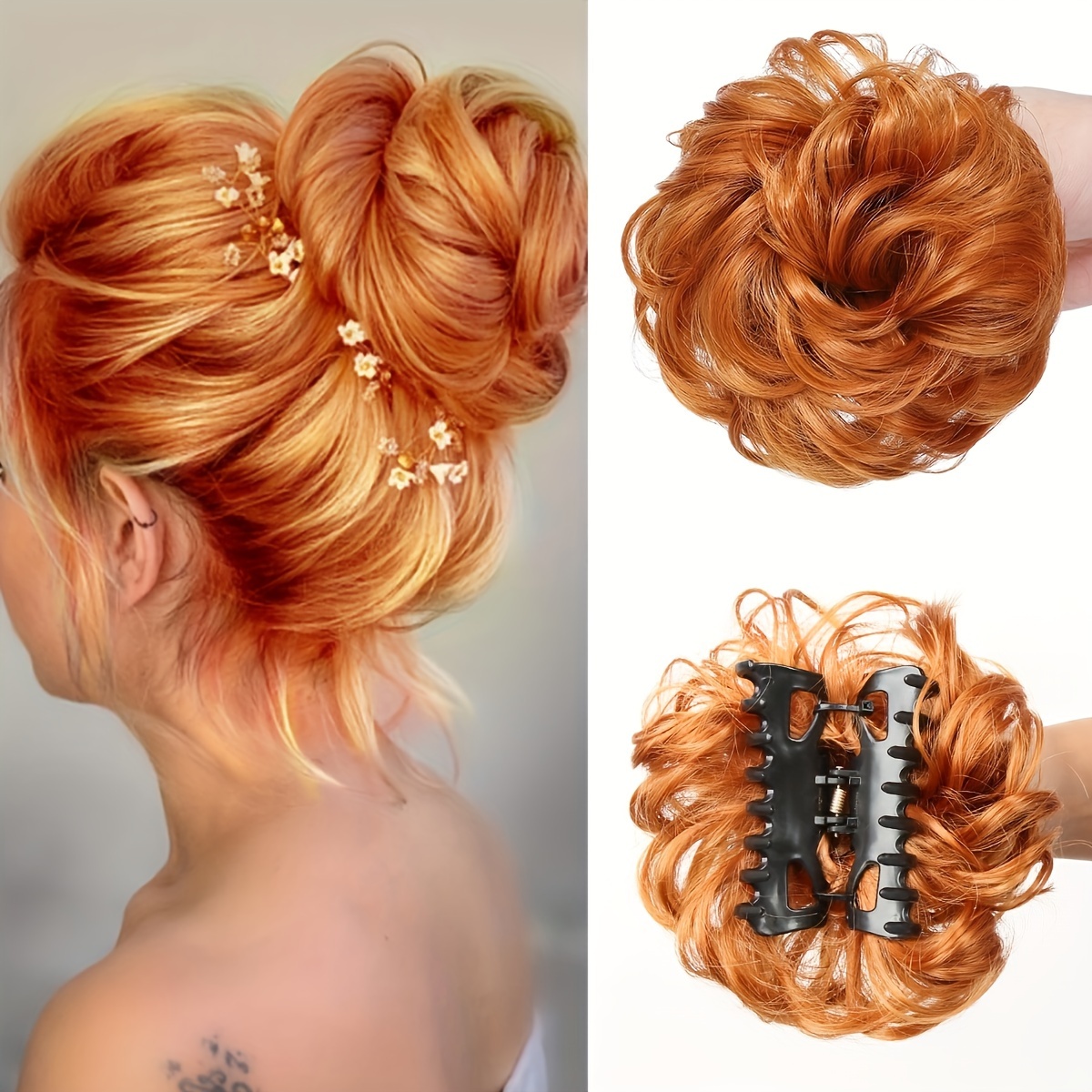 

Elegant 6-inch Synthetic Braided Hair Bun - Soft, Natural-looking Extensions For Volumizing & Styling - Ideal For , Cosplay Parties &