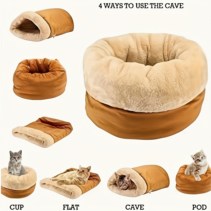 

Cozy Pet Bed For Cats, Polyester Fiber, , Thickened Pet Nest Mat, Indoor Cat Shelter, No Required