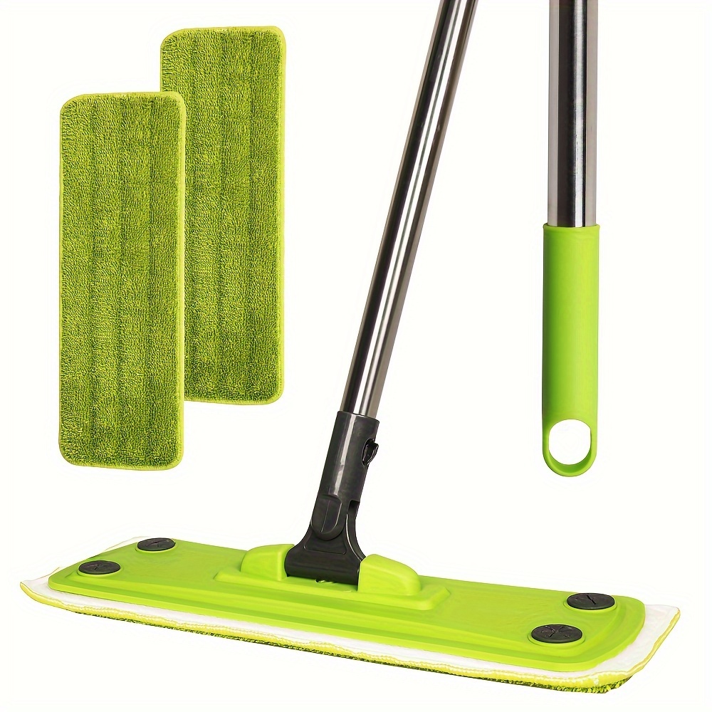 

Microfiber Mops For Floor Cleaning - Flat Floor Mop Wet Dry Dust Mop For Hardwood Floors Laminate Wood Tile Vinyl Wall Hard Surface, Bathroom Kitchen Mop With 2 Washable Mop Pads And 5 Dust Papers