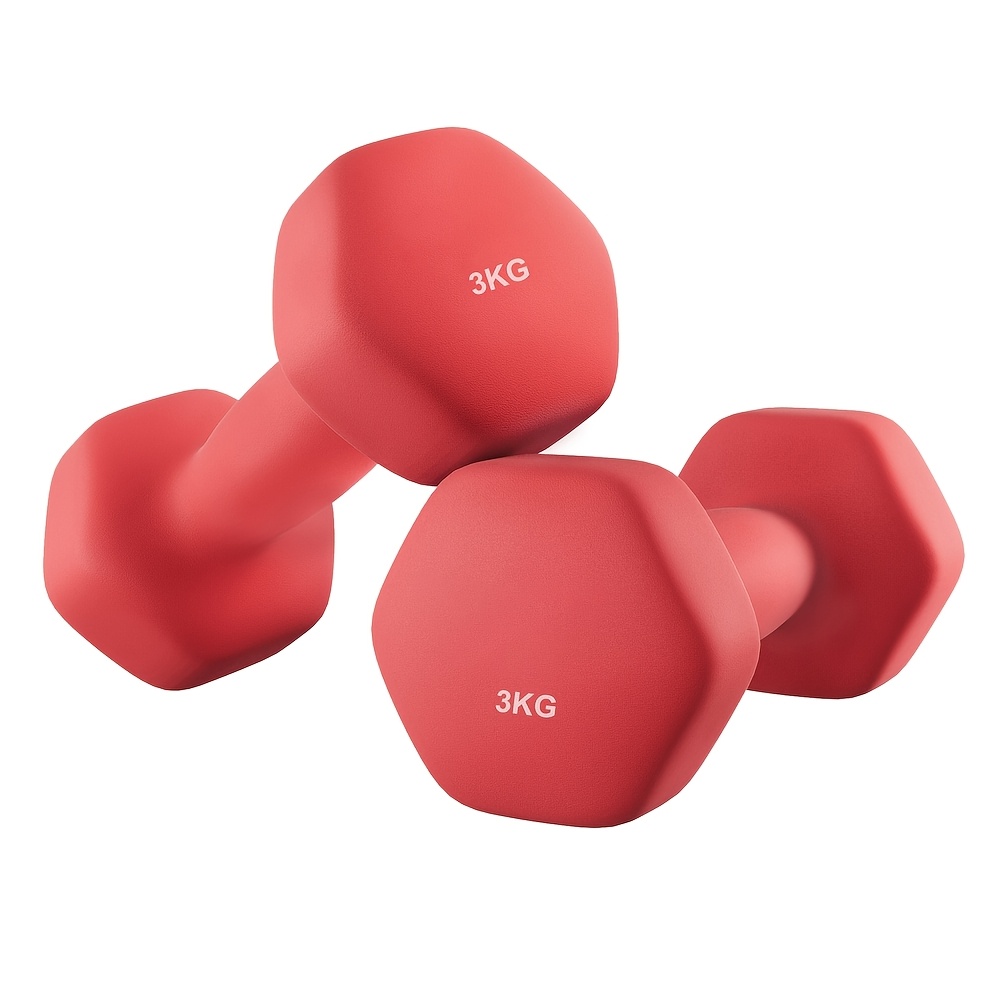 Image of Dumbbell Set, 2pcs, Hexagonal Dumbbells For Home Use, With Neoprene Coating, Strength Training, Fitness, , Light Weights