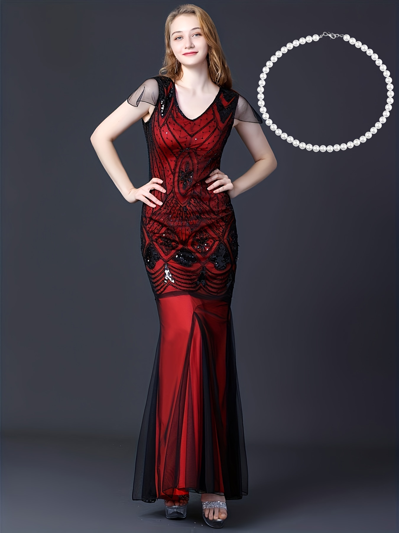 burgundy flapper dress Alexander by Daymor - 3058S25