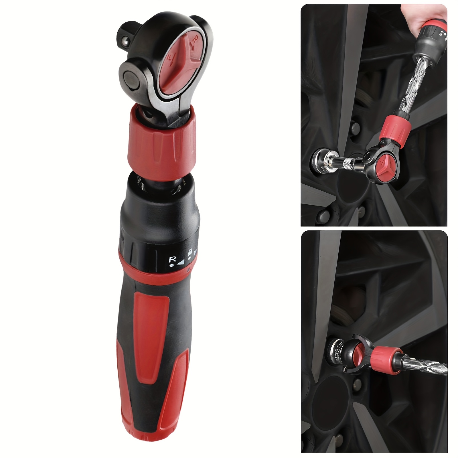 E-shop 3/8 Zoll Antrieb Flexibler Kopf Ratschenschlüssel 72 Zähne Ratschenschlüssel Schnellverschluss Reversibles Schalter Polierschlüssel Handwerkzeug