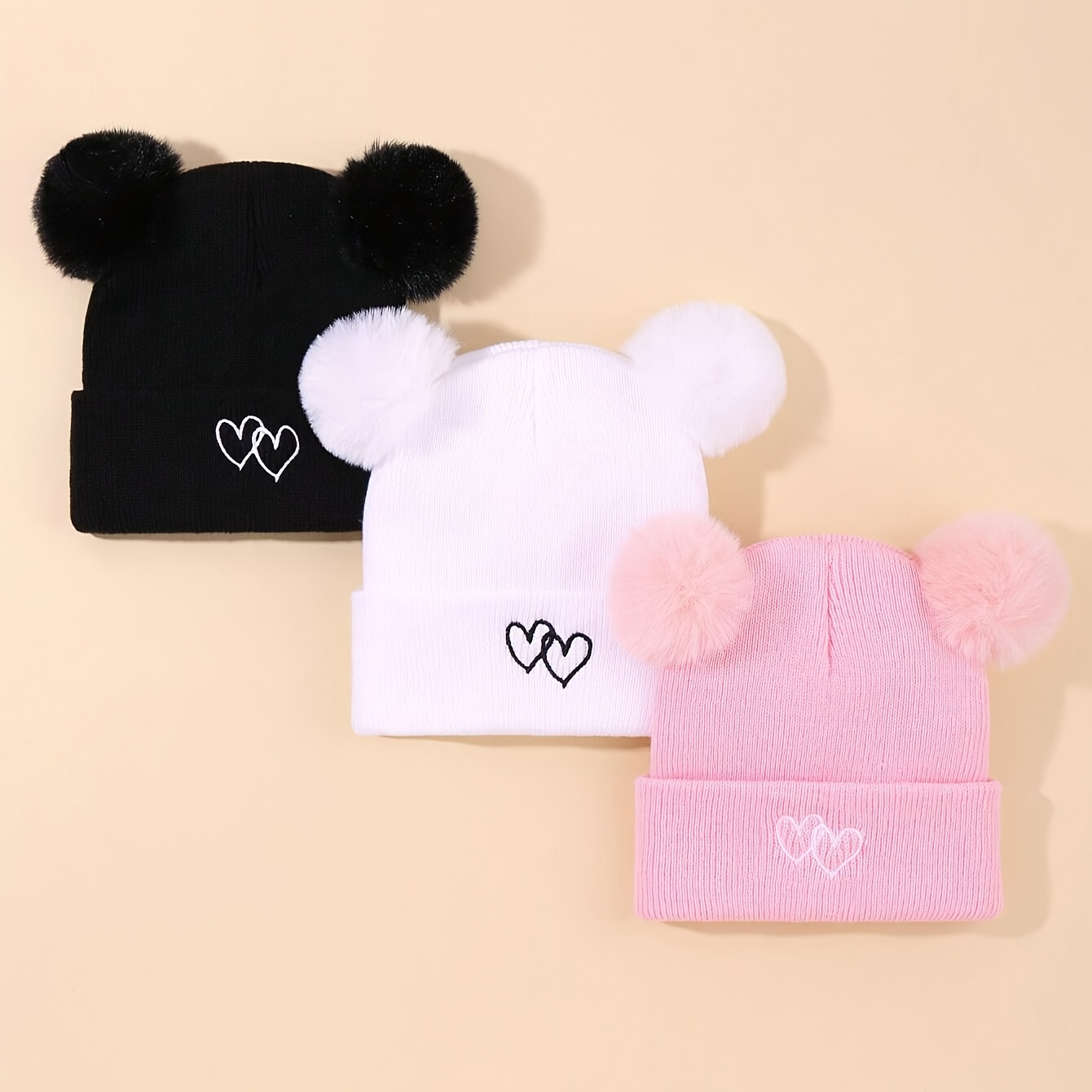 3pcs embroidered beanie set kids aged Temu Canada