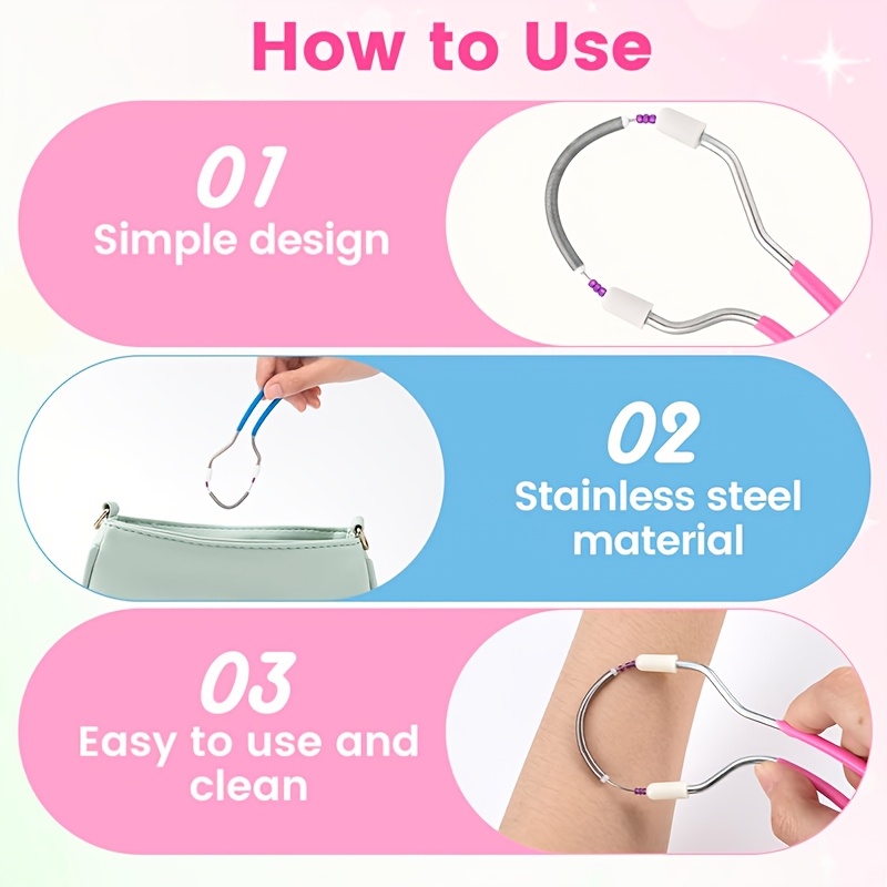 2pcs spring facial hair remover portable stainless     hair remover upper lip chin cheeks eyebrows facial hair removal and makeup tool suitable for female facial hair removal tool Product details 8