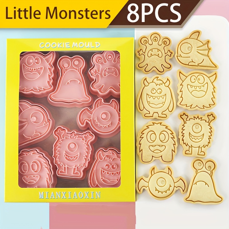 Image of 8pcs Set Of Cookie Molds, 3d Stereoscopic Pressed Cookie Cutting Tools, Fondant Baking Molds