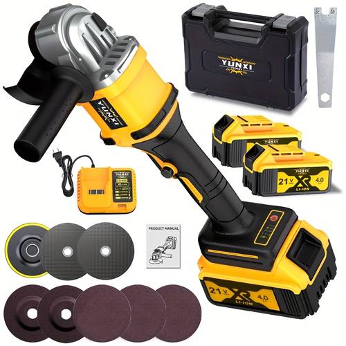 the 2025 brand new rechargeable angle grinder cordless polishing machine with two lithium ion batteries a fast charger and set of accessories making it versatile and