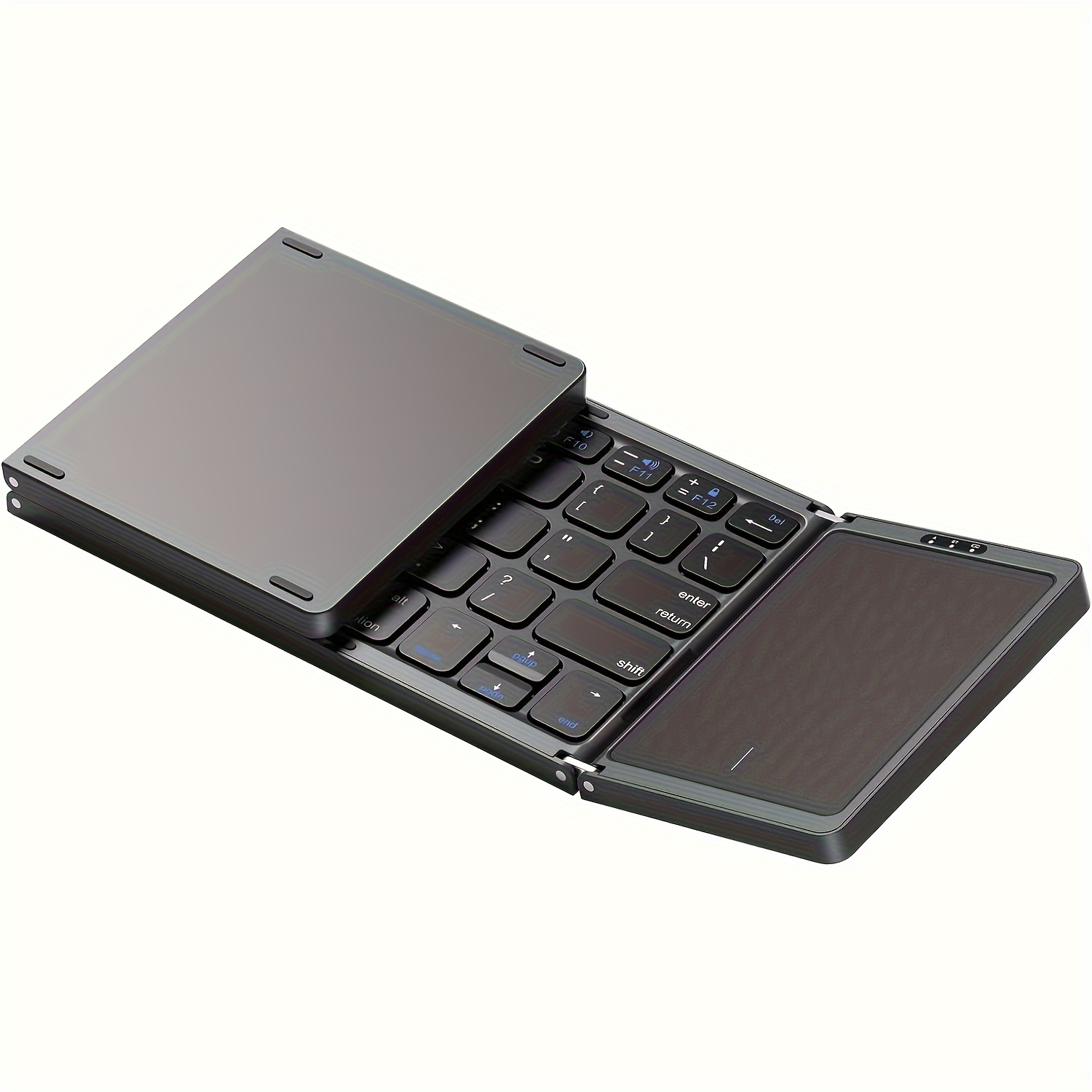 

Foldable Keyboard With Touchpad, Portable Wireless Keyboard ( To 3 Devices), Rechargeable Mini Wireless Keyboard Tri-folding Keyboard For Ios Windows Tablets