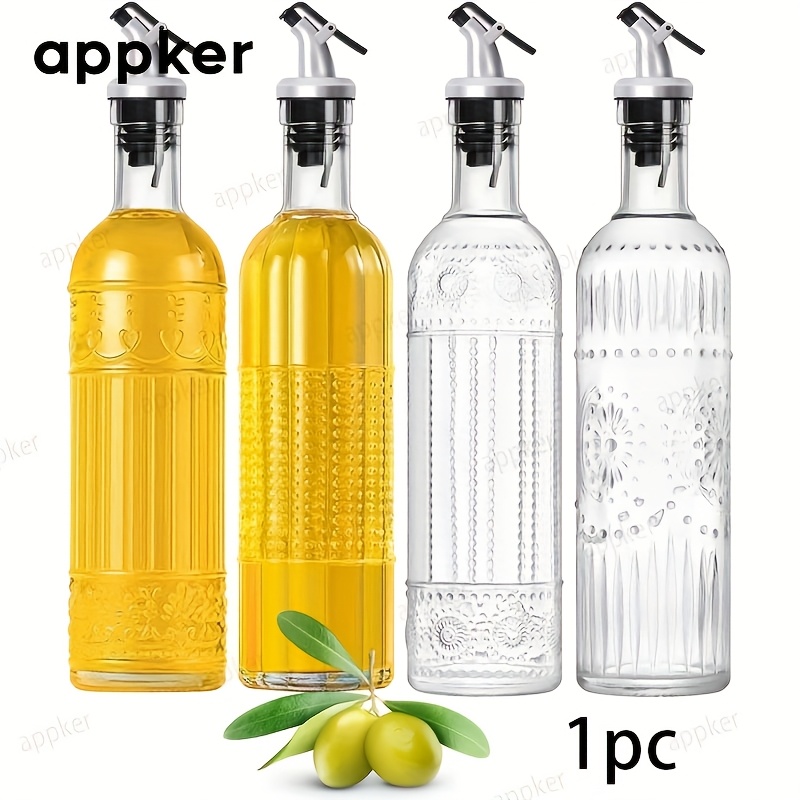 3 Bottiglie Dispenser Olio E Aceto In Vetro - 100ml Cadauna, Antigoccia, Per Cucina