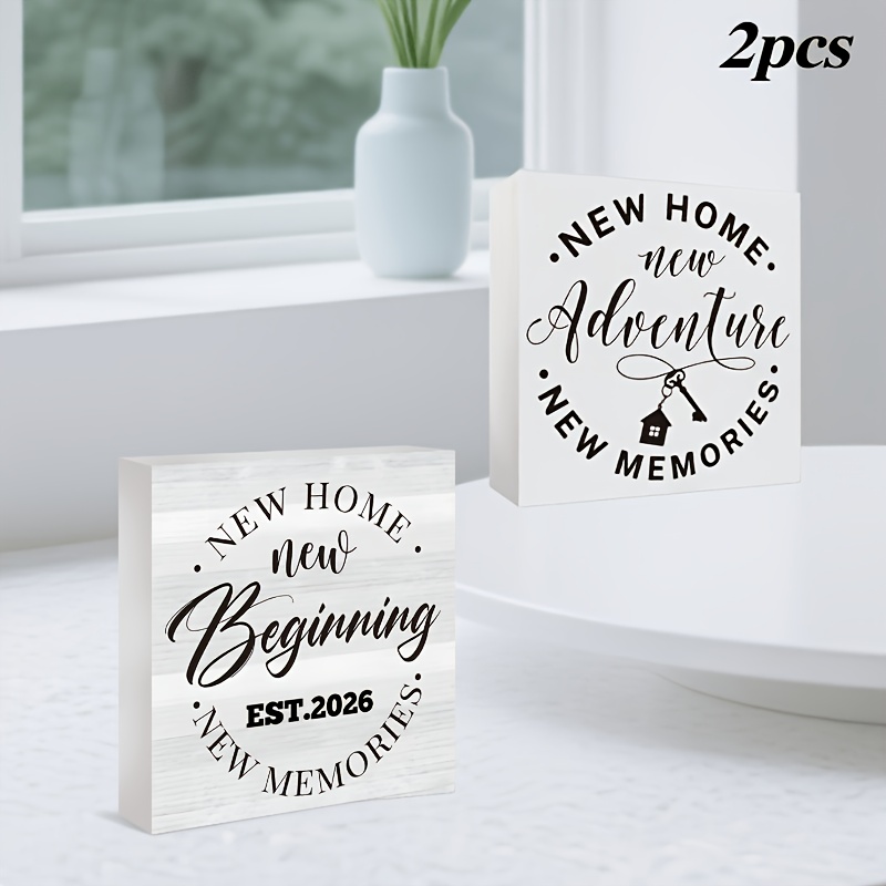 TEMU 2pcs Sign Funny Anniversary Housewarming Gifts For Lovers Colleagues Home Decor Pvc Sign Decorative Office Desk Celebration Accessories Plaque, Gift For