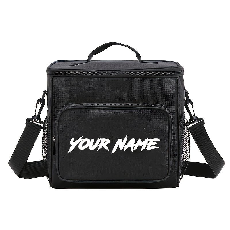 TEMU Custom 1pc Double-layer Personalized Lunch Bag, Thermal Bag, Name/text Customizable, Unisex Insulated Handbag, Spacious Hot Food Storage Bag,