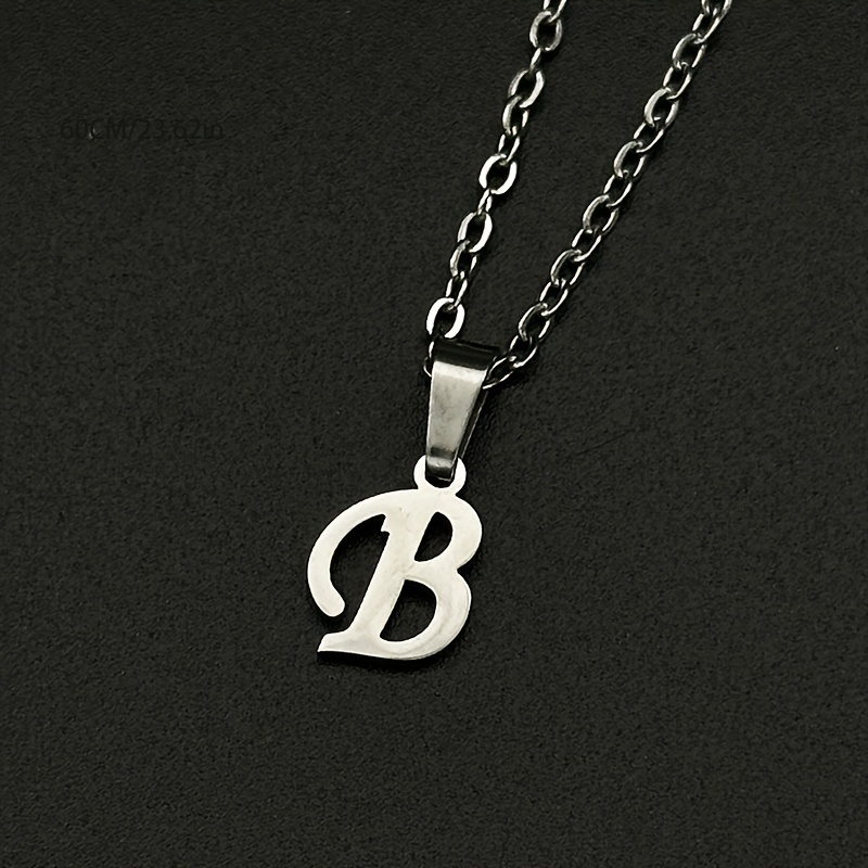Stainless Steel Minimalist 26-Letter Pendant Necklace - Hip-Hop & Everyday Unisex Jewelry, Initial Gift for Women & Men, Durable Year-Round Wear, Necklace, Daily Wear Accessory, Modern Jewelry, Polished Finish