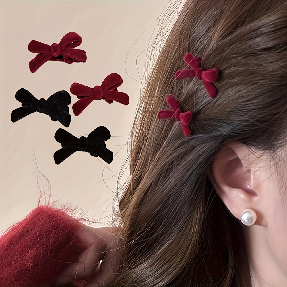 6 Große Samt-Haarschleifen Für Mädchen – 12,7 Cm Vintage-Look, Weich & Perfekt Für Jeden Anlass