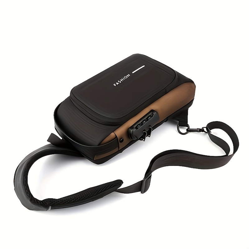 TEMU Men's Motorcycle Bag, Password Anti-theft Chest Bag, Men's Shoulder Bag, Sports Waist Bag, Casual Multifunctional Crossbody Bag