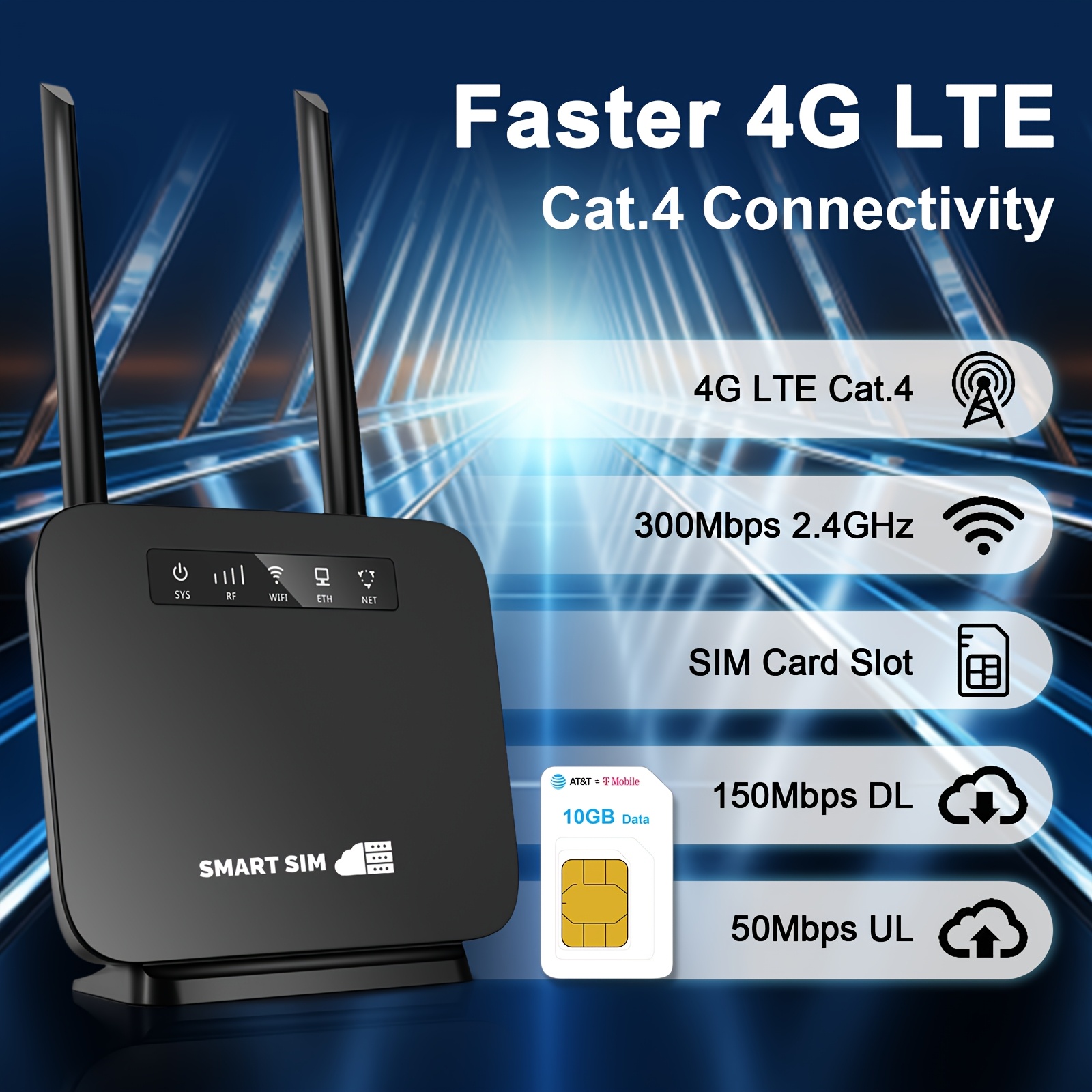   4g lte wifi router with sim card portable modem 300mbps wifi   supports     with 3000mah battery 10gb data included for portable use details 0