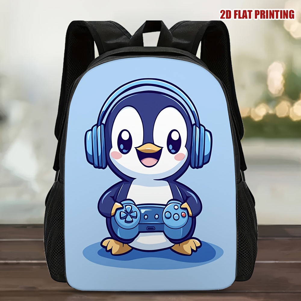 One Smiling Penguin-Themed Gaming Backpack, Featuring Adjustable Straps And Ample Storage, Perfect for Travel And Everyday Use., For Teenager