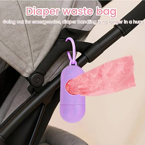 a portable capsule shaped hanging trash bag a multifunctional travel waste bag disposable diaper waste storage bag for 1 capsule hanging unit 10 rolls of replacement trash bags