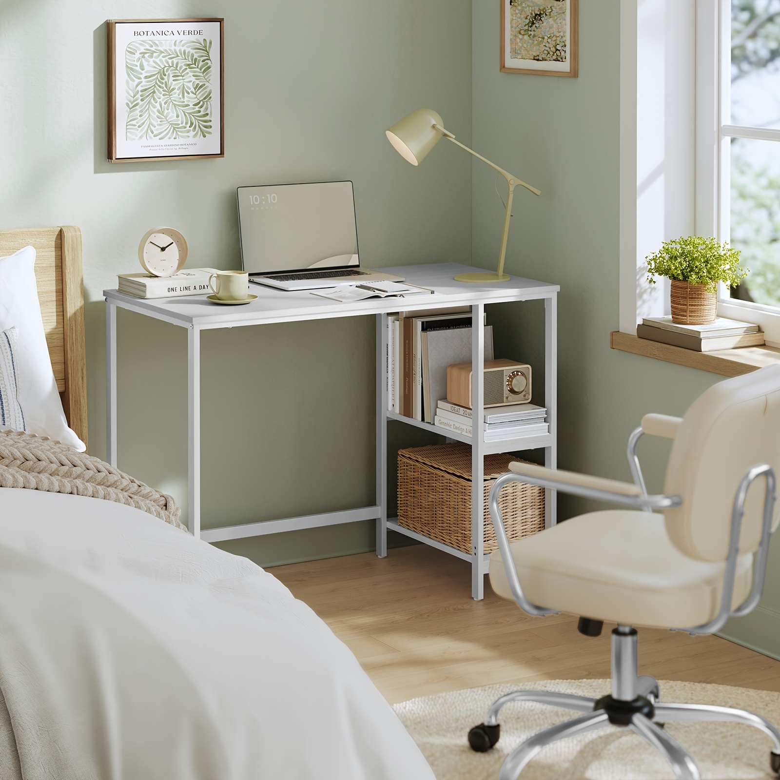 E-shop Schreibtisch mit 2 Regalen fürs Homeoffice, Industriedesign
