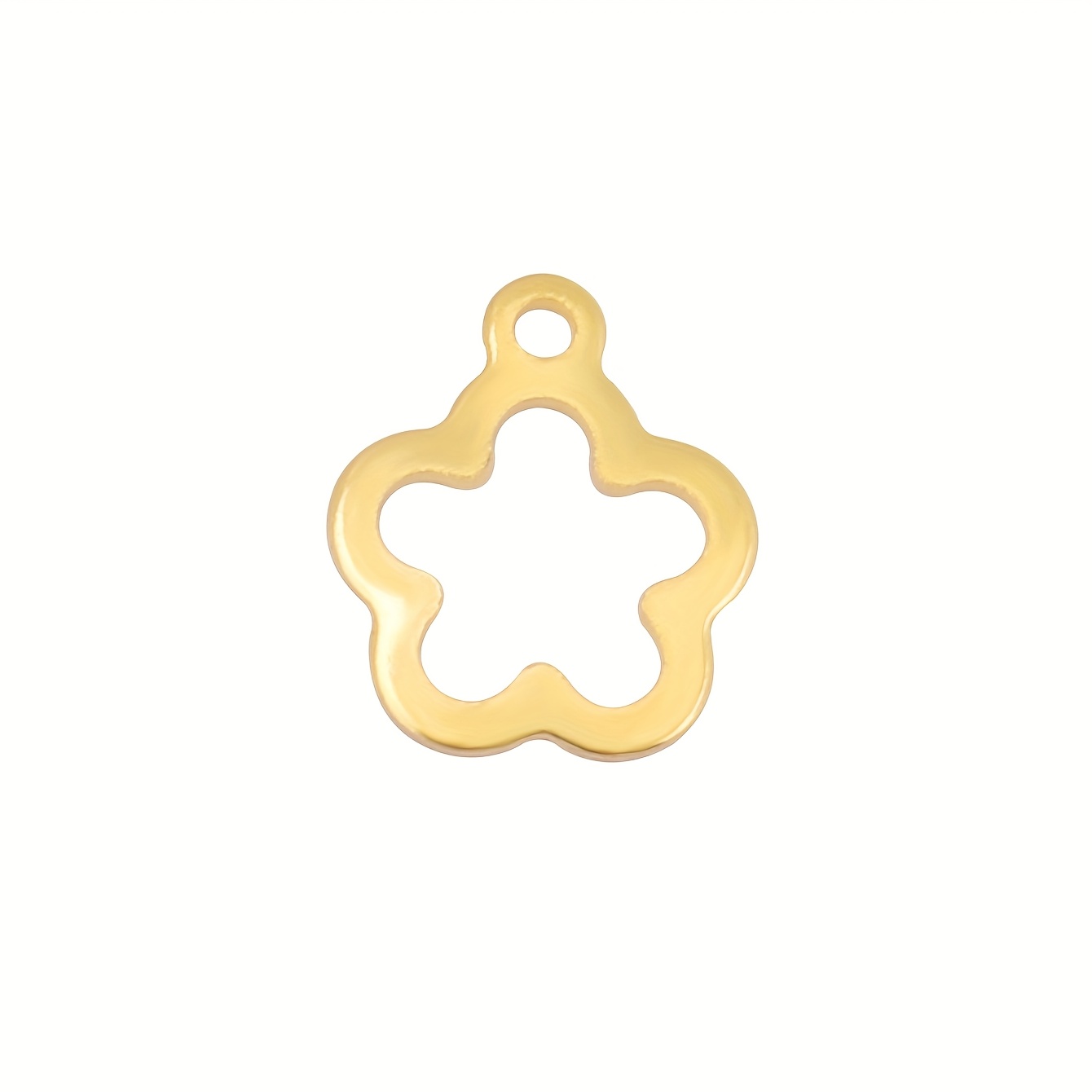 TEMU 20pcs Golden Color Stainless Steel Flower Pendant For Making Supplies Accessories